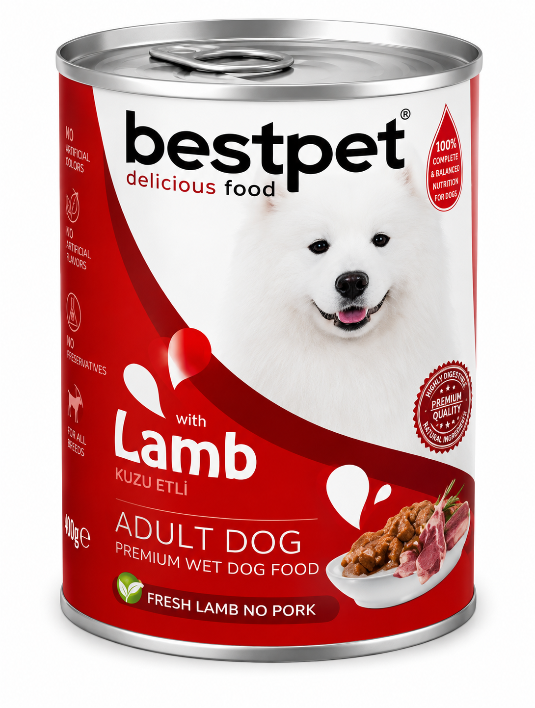 Bestpet Wet Food Chunks with Lamb in Gravy for Adult Dogs 400gm