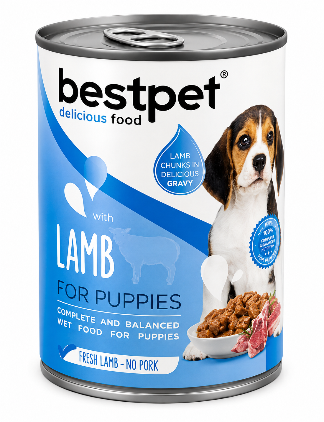 Bestpet Wet Food with Lamb in Gravy for Puppies 400gm