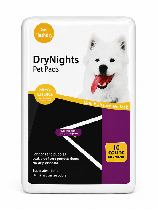 DryNights Disposable Dog Pads (90x60cm) 10 pcs