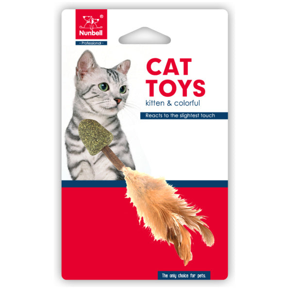 Nunbell Catnip Toy Feather Ball rat