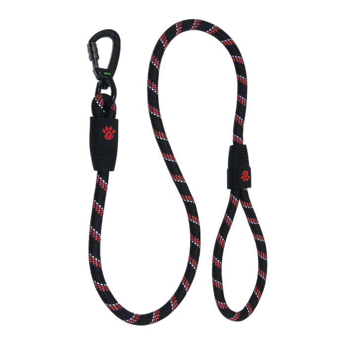 Doco Black & Red Reflective Rope Dog Leash (150x0.8cm)