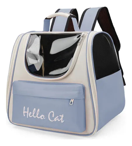 Backpack hello cat blue