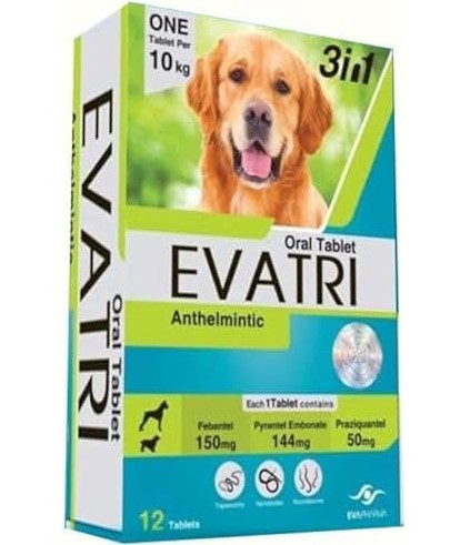 Evatri 3in1 Anthelmintic Oral Tablet for Dogs 1 tablet