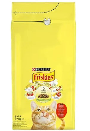 Friskies Dry Food with Beef & Chicken for Adult Cats 1.7KG