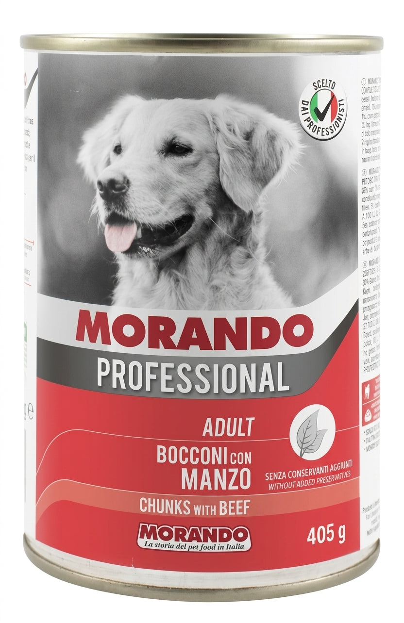 Morando Professional Wet Food Chunks with Beef for Adult Dogs 405gm