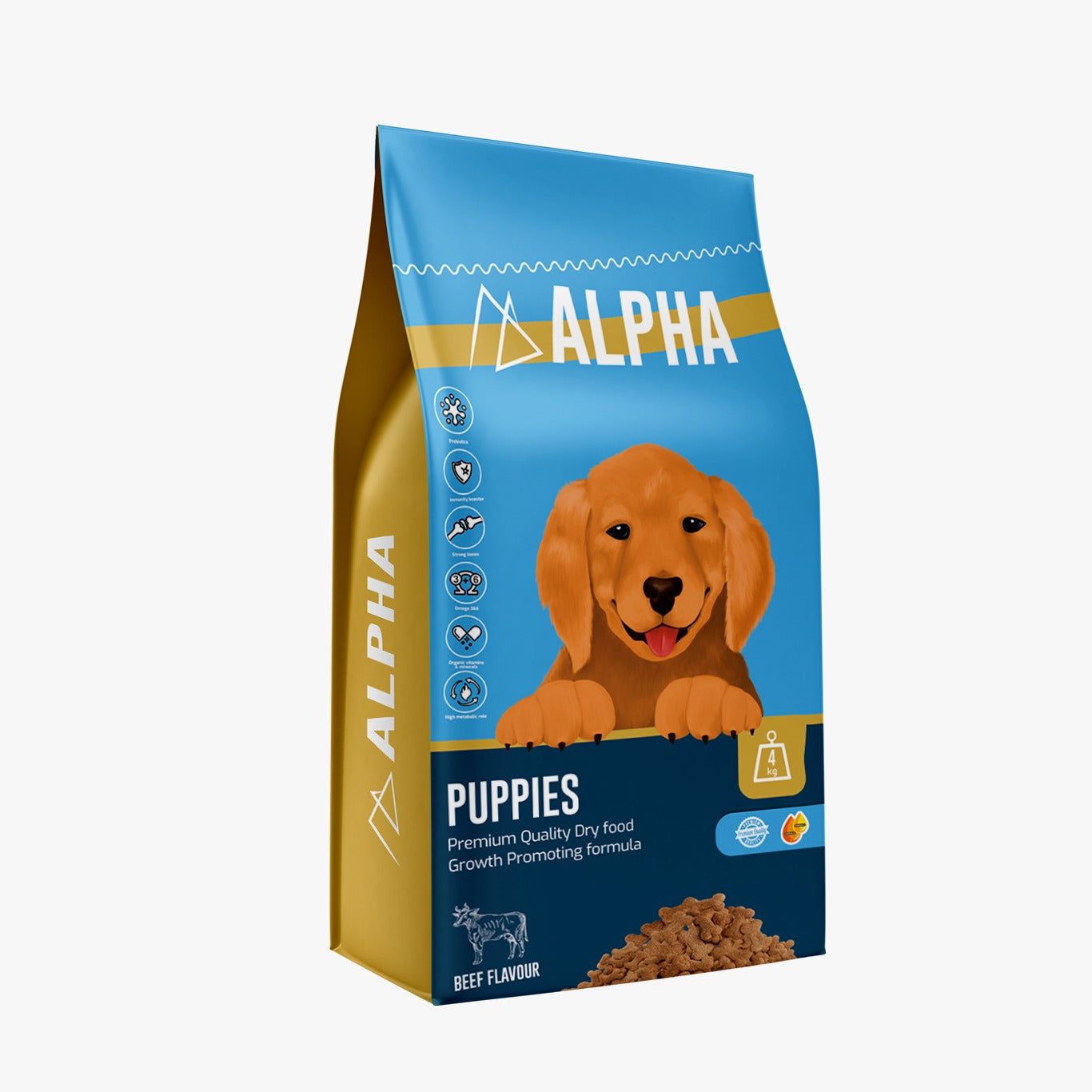 Alpha Dry Food with Beef for Puppies 4 kg