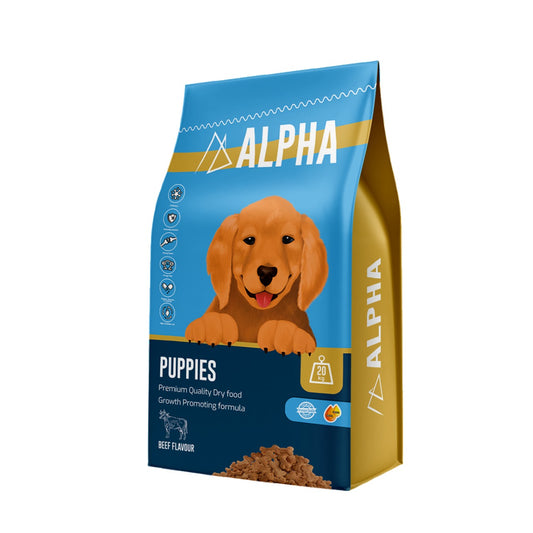 Alpha Dry Food Beef Flavor for Puppies 20 kg