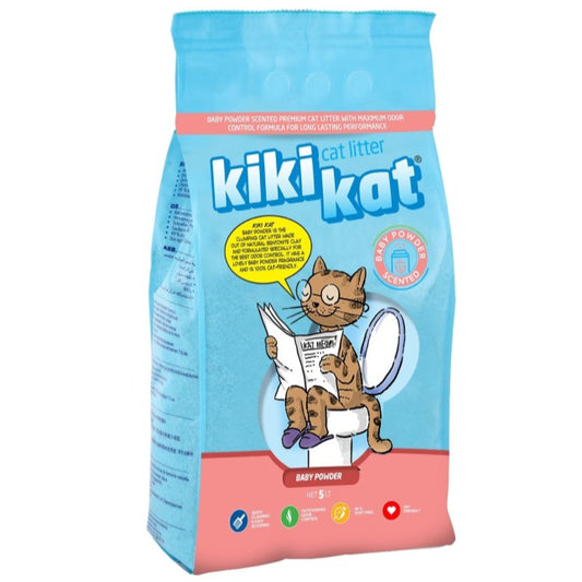 Kiki Kat Bentonite Clumping Cat Litter Baby Powder Scent 5L