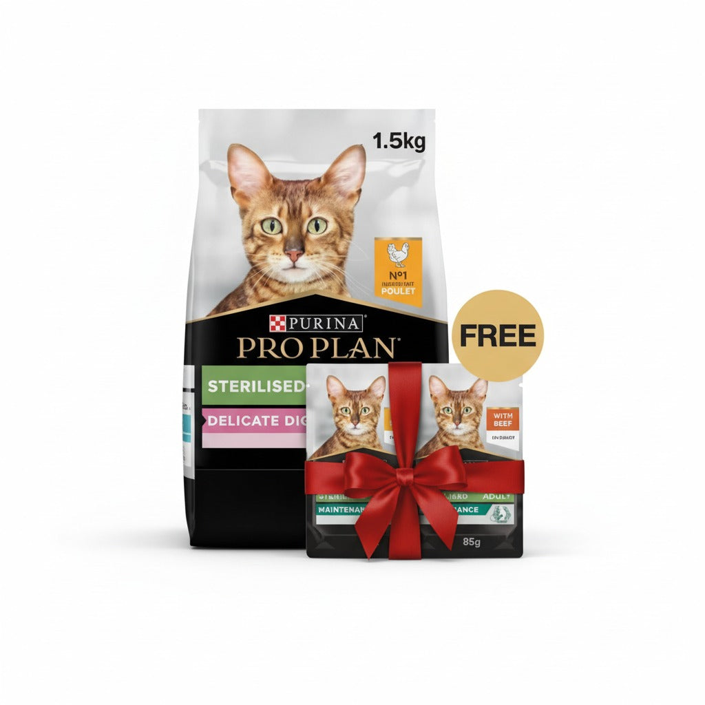 pro plan sterilized 1.5 + ( 2 wet free )