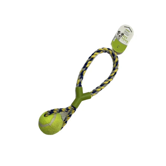 pet toy rope with tennis ball