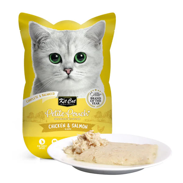 Kit Cat Petite Pouch Wet Cat Food with Chicken & Salmon in Aspic 70 gr