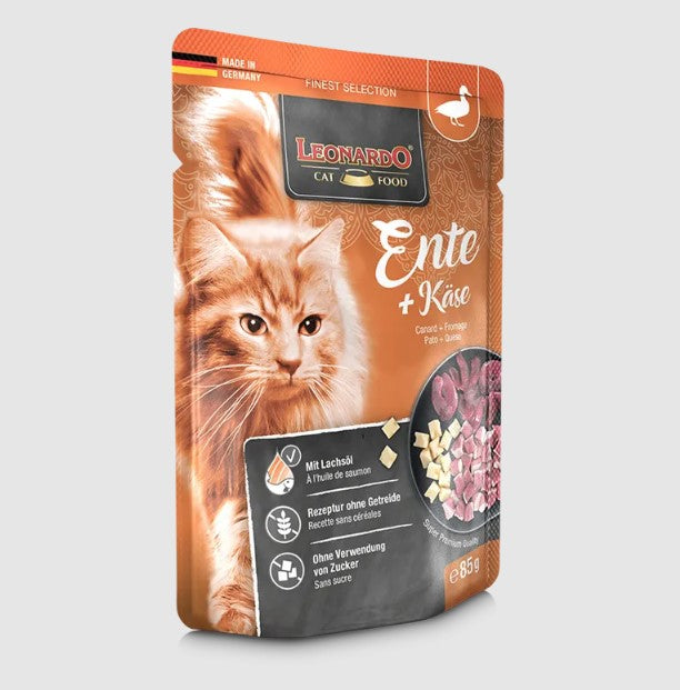Leonardo Wet Food with Cheese & Duck For Adult Cats 85gm