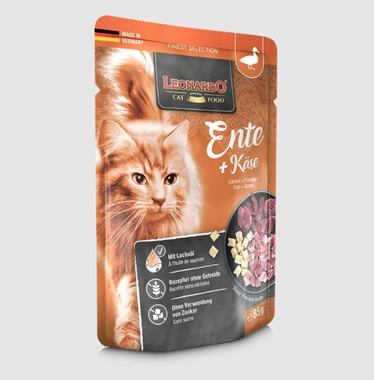 Leonardo Wet Food with Cheese & Duck For Adult Cats 85gm