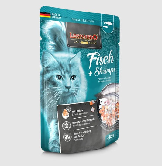 Leonardo Wet Cat Food with Fish & Shrimp 85gm