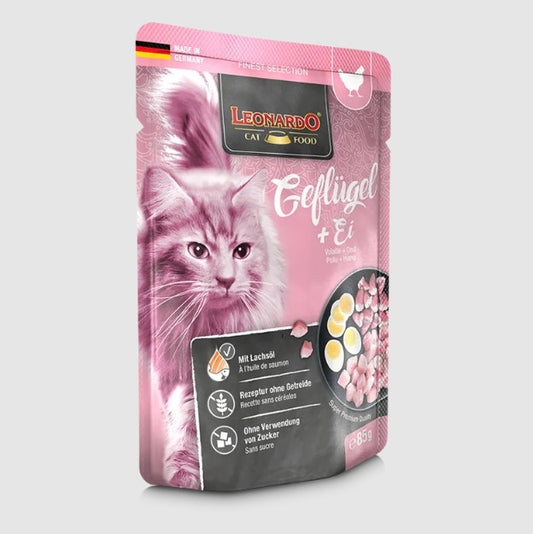 Leonardo Wet Food with Eggs & Poultry for Adult Cats 85gm