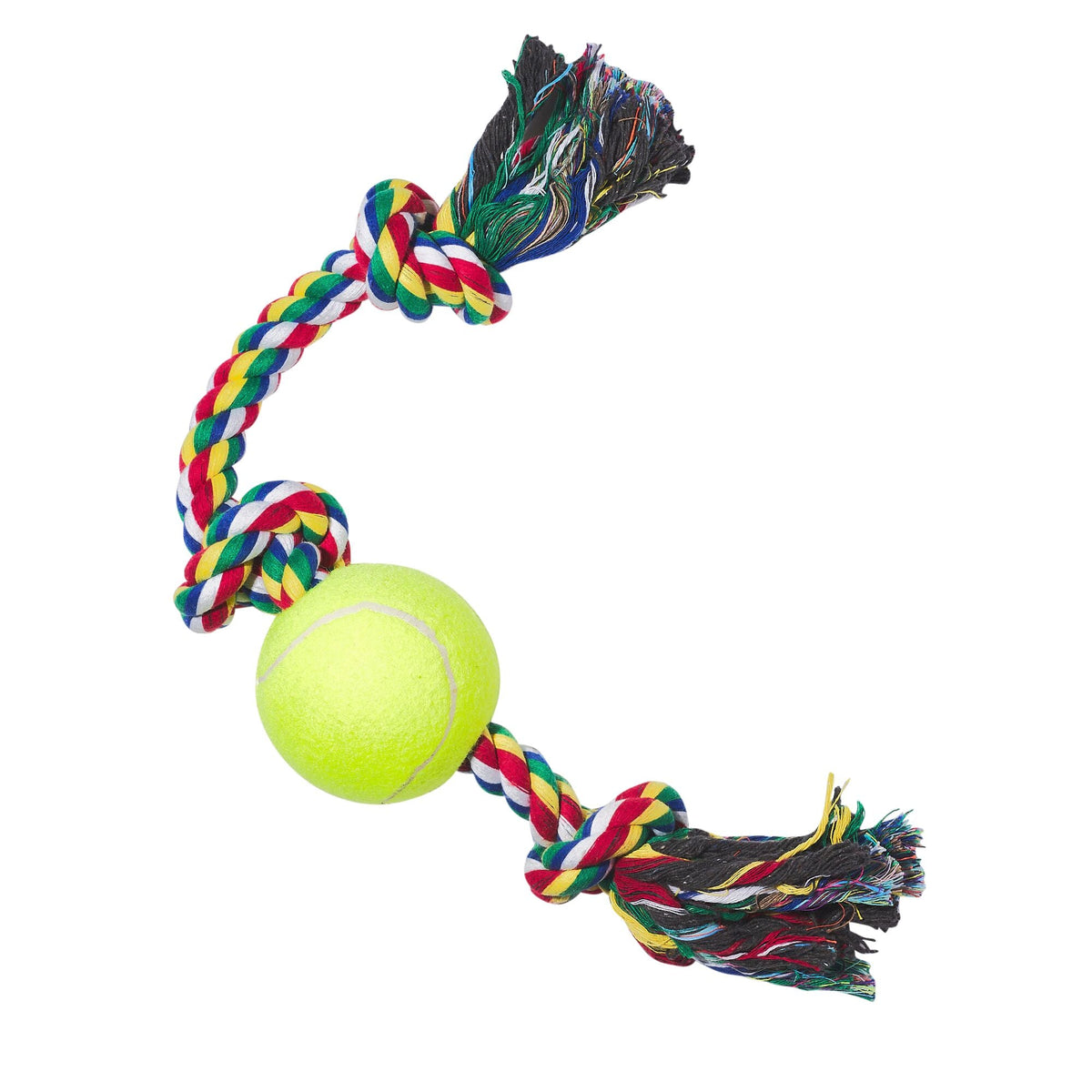 pet toy rope with tennis ball