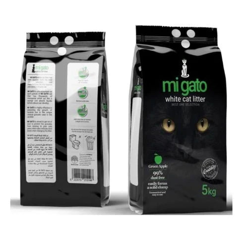 Mi Gato White Clumping Cat Litter Green Apple Scent 5L