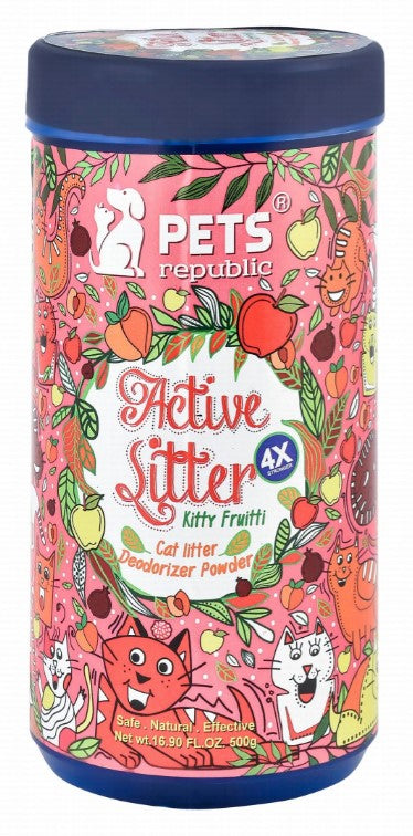 Pets Republic Active Cat Litter Deodorizer Powder Kitty Fruitti Scent500 gr