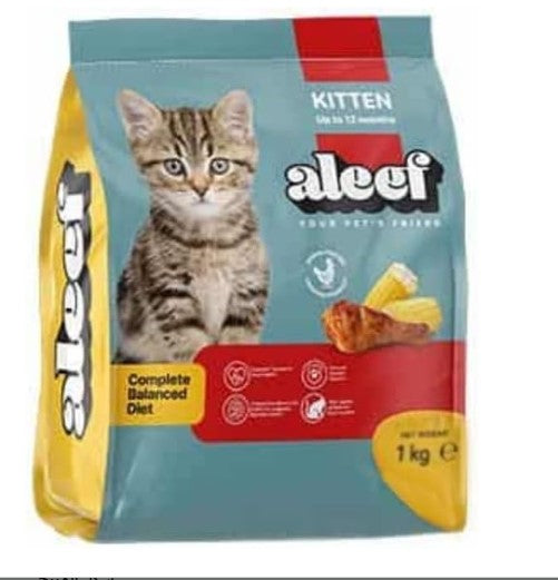 Aleef Dry Food with Chicken & Corn for Kittens (Up to 12 Months) 1k