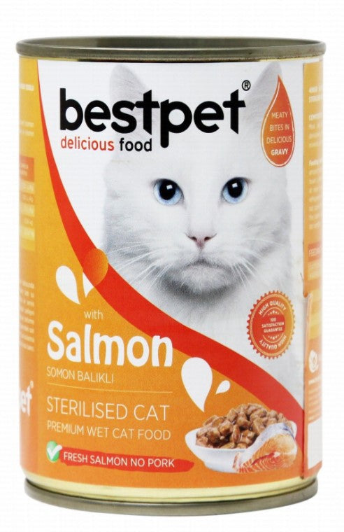 Bestpet Wet Food Chunks with Salmon in Gravy for Sterilized Cat 400 gr