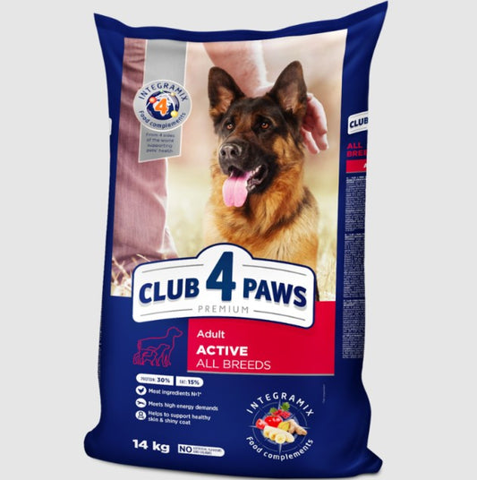 Club 4 Paws dry food for premium active dogs 20k