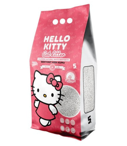 Hello Kitty White Bentonite Clumping Cat Litter Baby Powder Scent 5L