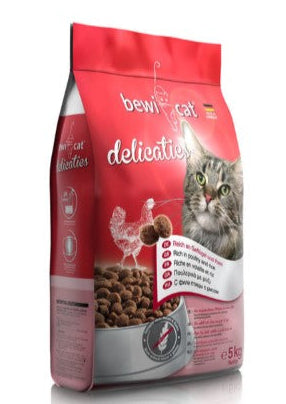 Bewi Cat Delicaties Dry Food with Poultry & Rice for Adult Cats (1+ Year) 5 kg