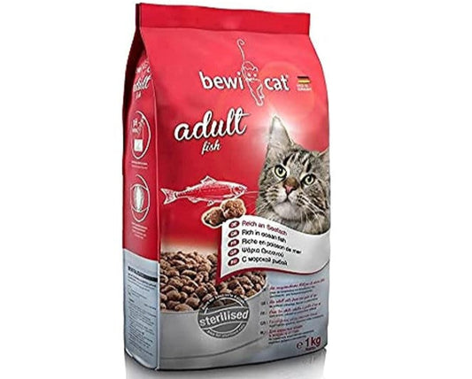 Bewi Cat Dry Food with Fish for Sterilised Adult Cats (1+ Years) 1 kg