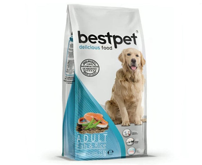 Bestpet Dry Food with Fish & Rice for Adult Dogs 15 kg