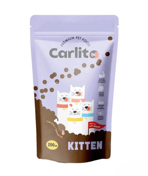 Carlito Dry Food with Chicken & Salmon Oil for Kittens 200gm