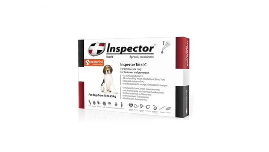 Inspector Total K Anti-Flea Tick  Lice Spot-On Solution with Fipronil  Moxidectin for Dogs (10-25kg)