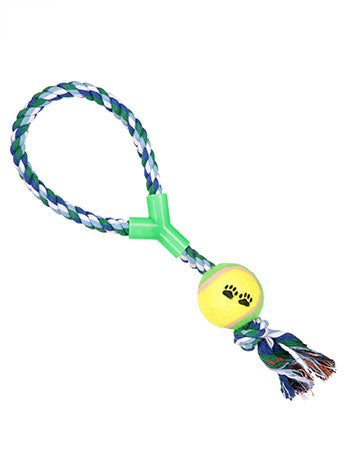 pet toy rope with tennis ball