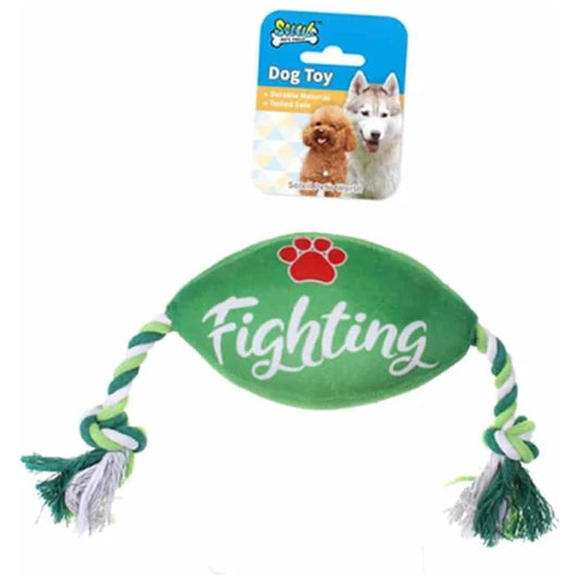 Soleil Fighting Green Dog Plush Toy with Rope