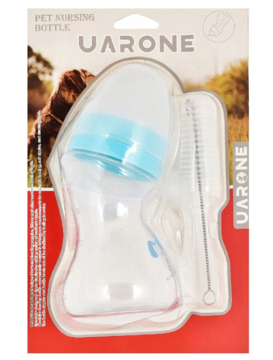 Uarone Orange & White Pet Nursing Bottle with Cleaning Brush - non toxic1 pack