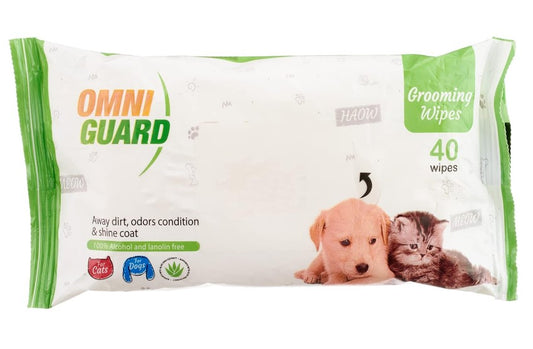 omni Guard  Grooming Wipes (Green)  40 PCS