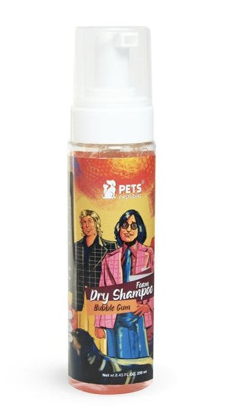 Pets Republic Antibacterial Pet Foam Dry Shampoo Bubble Gum Scent 250ML