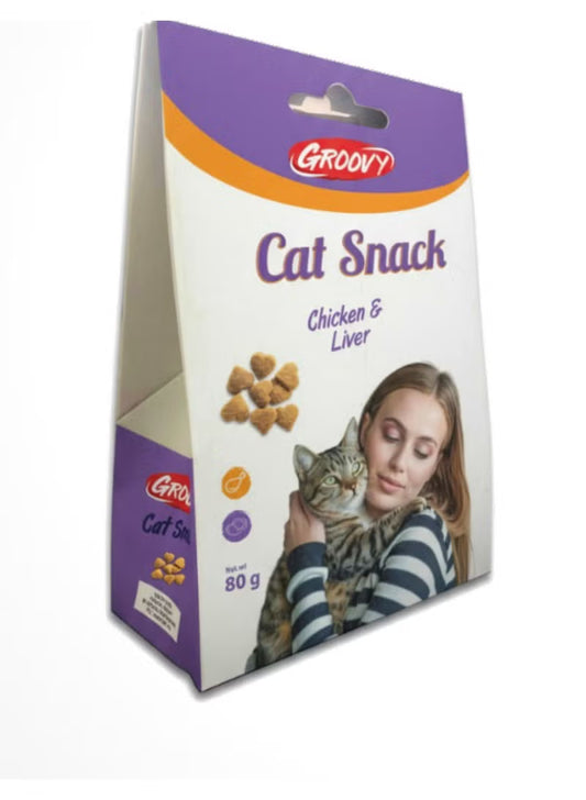groovy cat snack treats for cat with chicken liver 80 gm