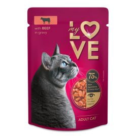 my love wet food with beef for cat 85g