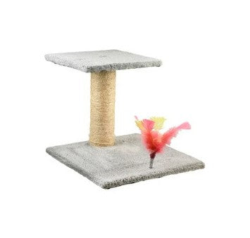 cat scratching with feathers