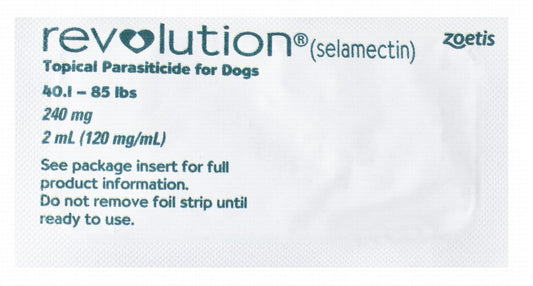 Revolution 240mg Selamectin Flea & Heartworm Disease Treatments for Dogs (1+ Months & 18.1-38.5kg)3 x 2 ml