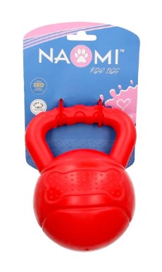 Naomi Red Kettlebell Shaped Dog Chew Toy