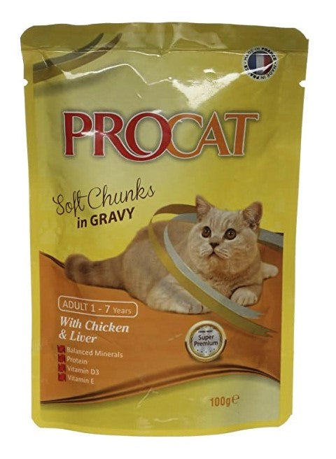 Procat Wet Food Chunks with CHIKEN 100G