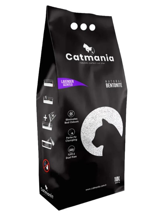 Catmania Bentonite Clumping Cat Litter Lavender Scent 10L