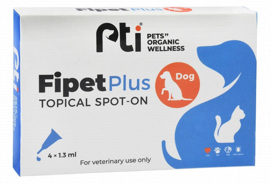 pti fipet plus topical spot on solution for dog 4x1.3 ml