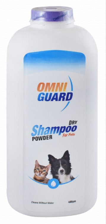 Omni Guard Pet Dry Shampoo Powder Lavender Scent 400GM