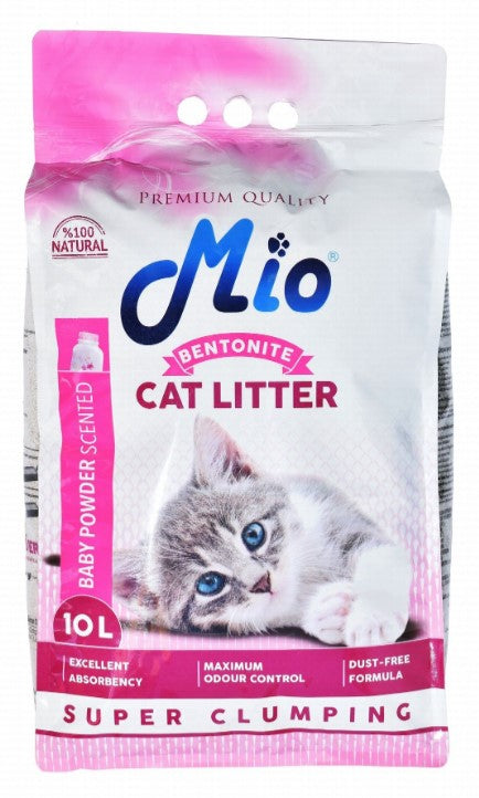 Mio Bentonite Super Clumping Cat Litter Baby Power Scent10 L