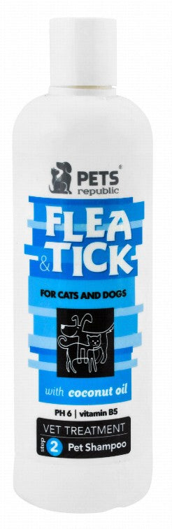 Pets Republic Eco-Friendly Step 2 Flea & Tick Shampoo with Coconut Oil for Pets (12+ Weeks)  500ml