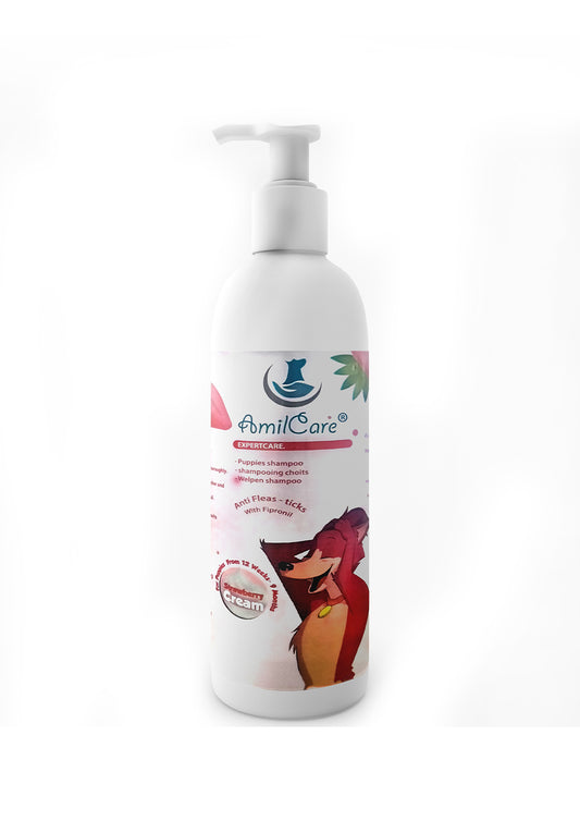 Amil Care Anti-Flea & Tick Shampoo Strawberry Scent with Fipronil for Puppies (3-9 Months) 1000ml