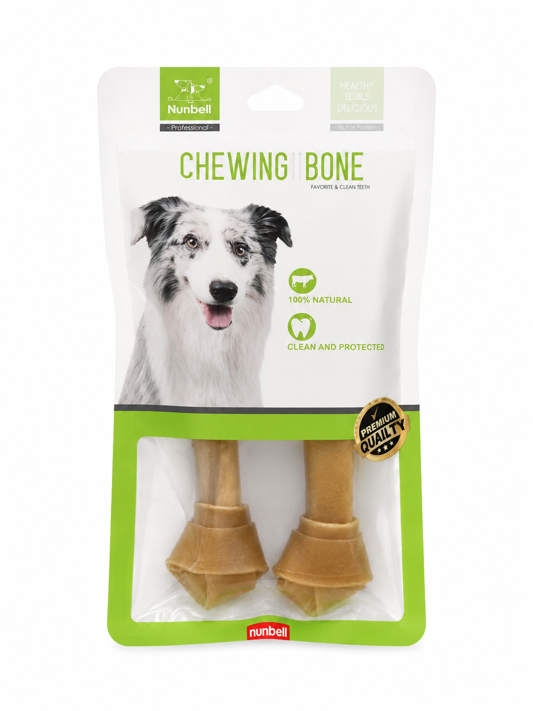 Nunbell Brown Small Bone Dog Chew Treats 2pcs