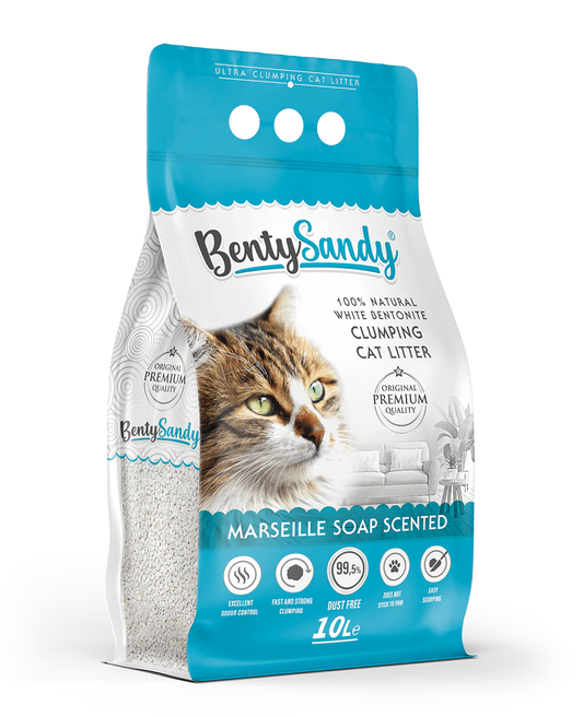 Benty Sandy Clumping Cat Litter marseille soap Scent 10L